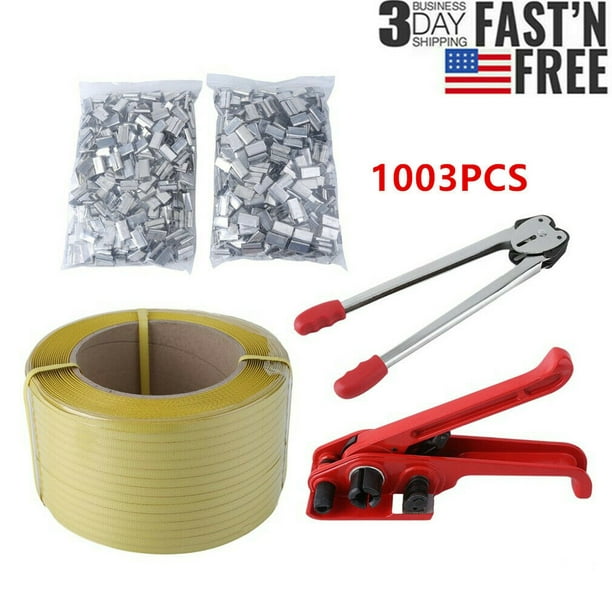 Heavy Duty Pallet Strapping Banding Kit Tensioner Tool Sealer Coil Reel Packing